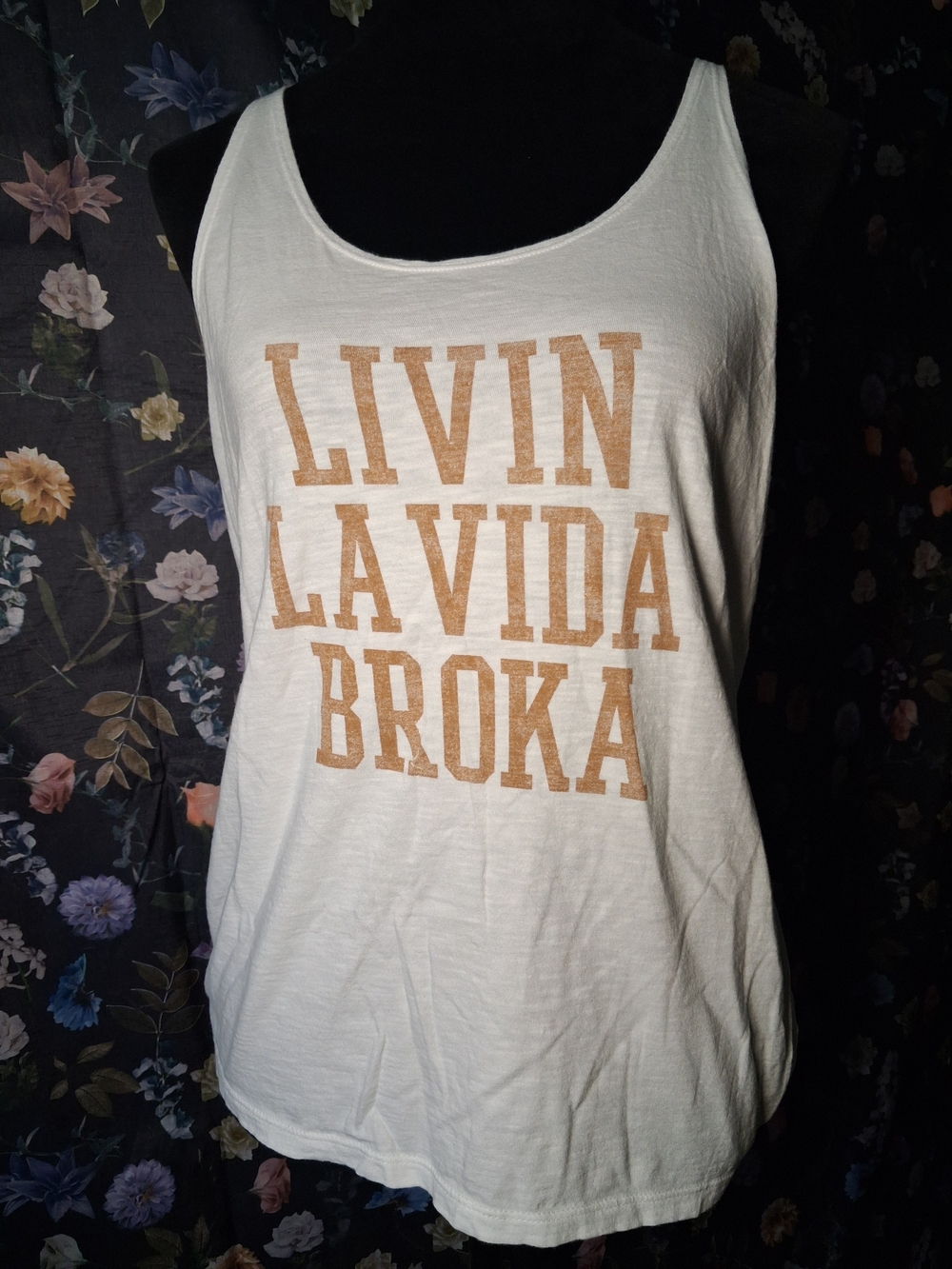 Chillionaires White Graphic Tank Top - "Livin La Vida Broka"